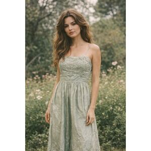 Judy Formal Gown Dress Sequin Spaghetti Strap Gray Women's US 11 Vtg Needs TLC‎